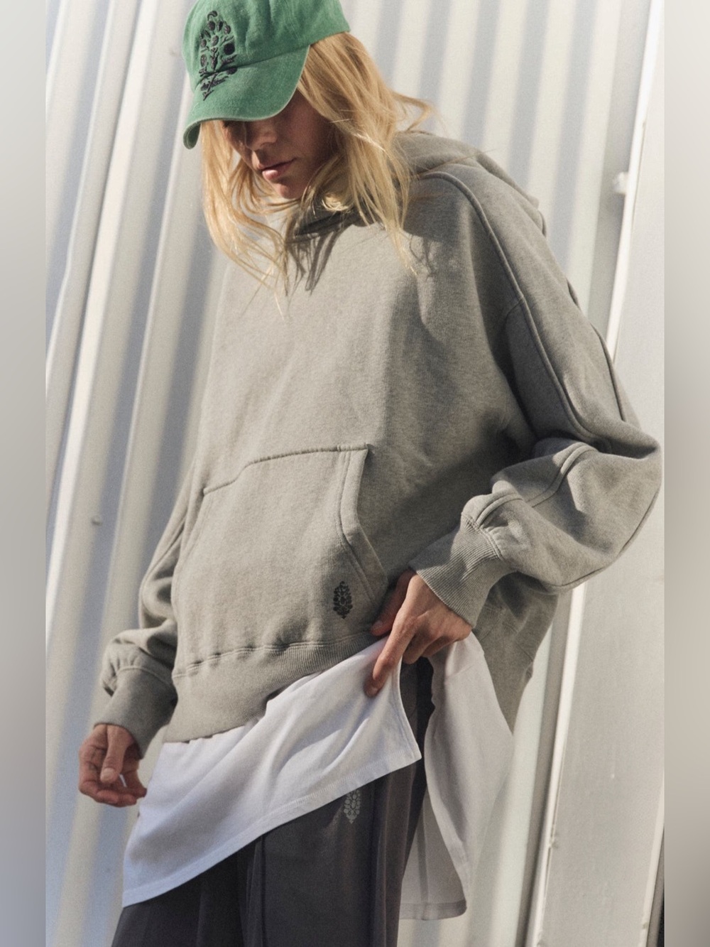 FP Movement A Cut Above Hoodie in Heather Grey